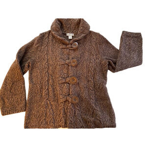 Christopher and banks knit cardigan brown- medium-